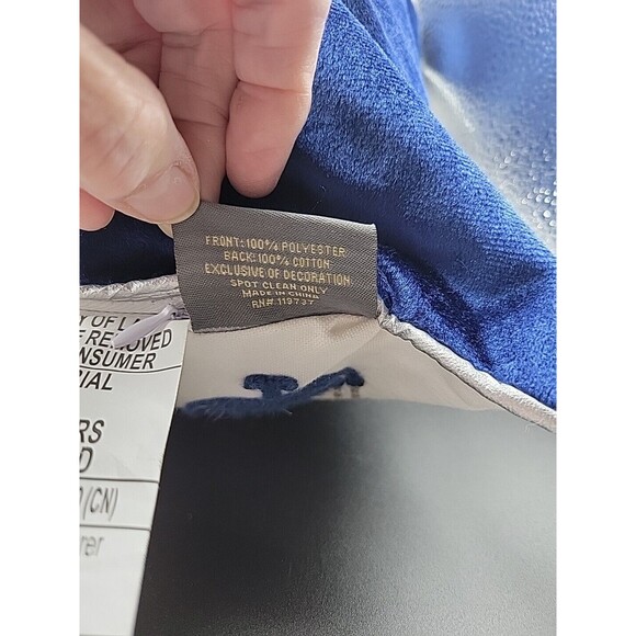 Lacourte HAPPY HANAKKAH MENORAH Reversible Pillow Blue White 24" Removeable Covr - Picture 4 of 6